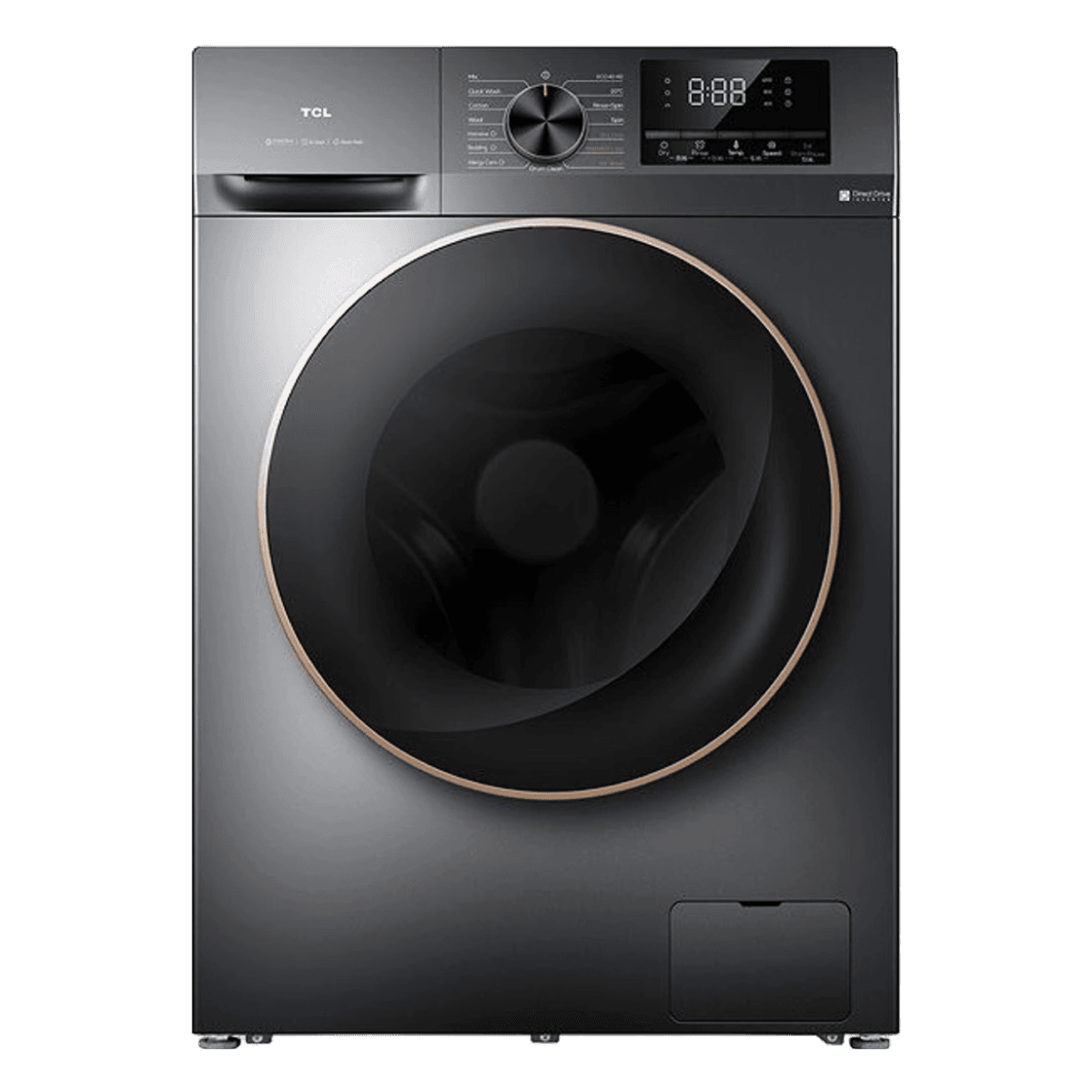 TCL Mašina za pranje i sušenje veša CP1012SA0, 10kg, Kondemzacioni grejač, Inverter, Tamnosiva