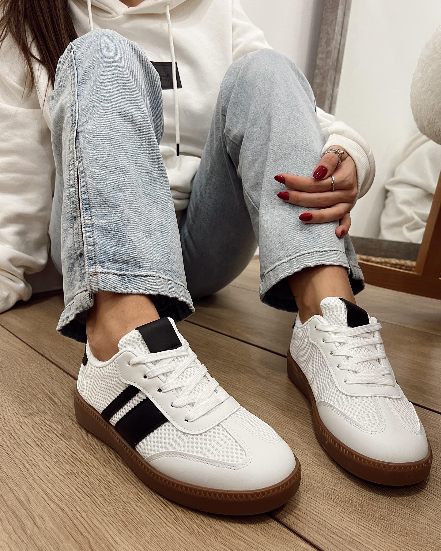 HOP HOP SHOP Ženske patike E835, Crno-Bele