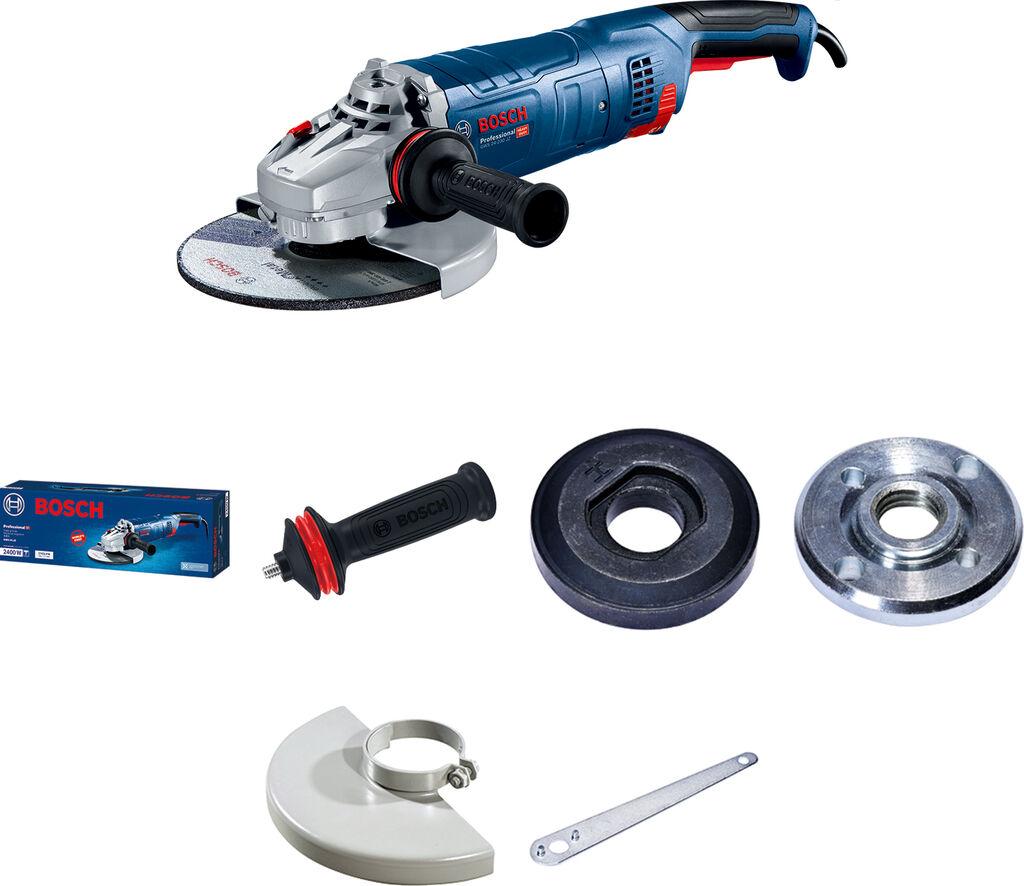 Bosch Električna ugaona brusilica GWS 24‑180 JZ, 2400 W, 180 mm disk, Vibration Control ručka, Ključ i zaštitni štitnik, 06018C2300
