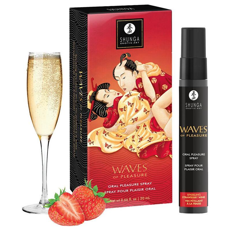 Shunga Oralni sprej Waves of Pleasure 06314690000, Šampanjac i jagoda, 20ml