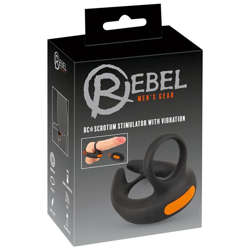 Rebel Vibro prsten za testise RC Scrotum Stimulator with Vibrations 54042580000, 9.4cm, Crni