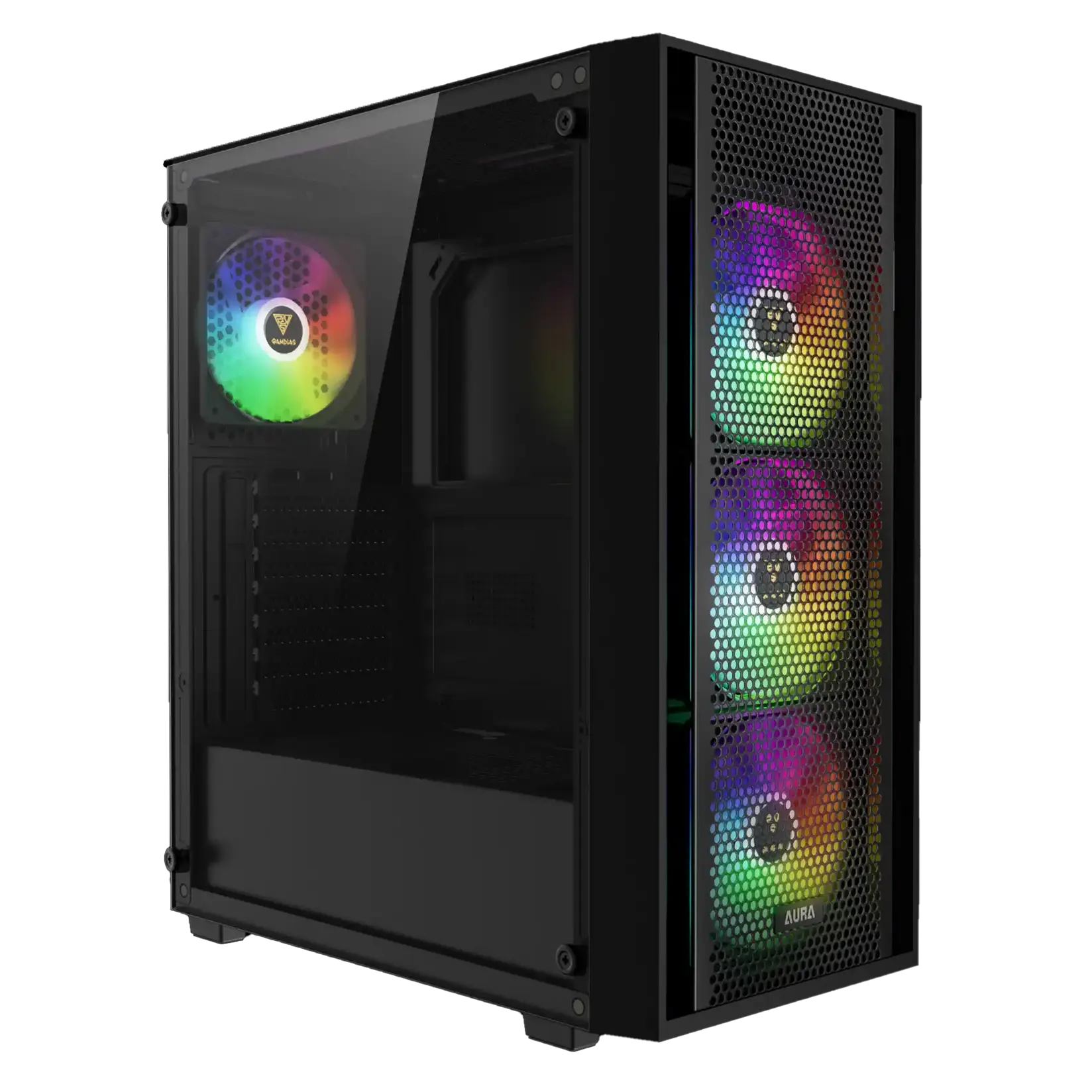 GAMDIAS Kućište Aura GC2 Elite V2, Mid-Tower, RGB osvetljenje, Crno