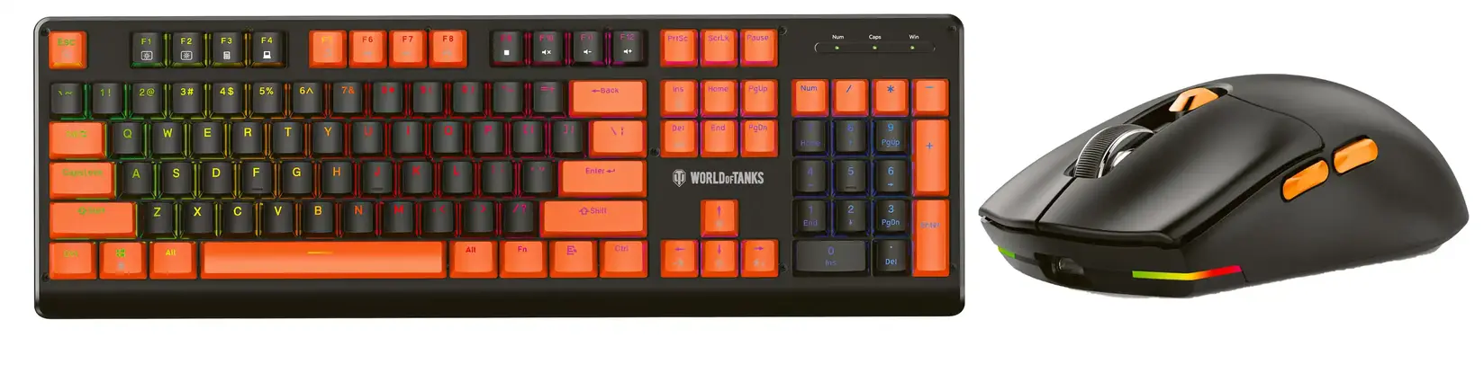 YENKEE Set mehanička tastatura USB i bežični miš WT300, 10000 DPI, Crno - narandžasti