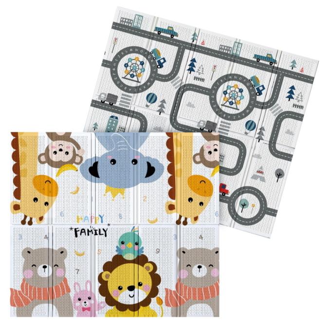 JOY Sklopiva podloga s obšivenim ivicama Velike životinje + Staza 180x200cm