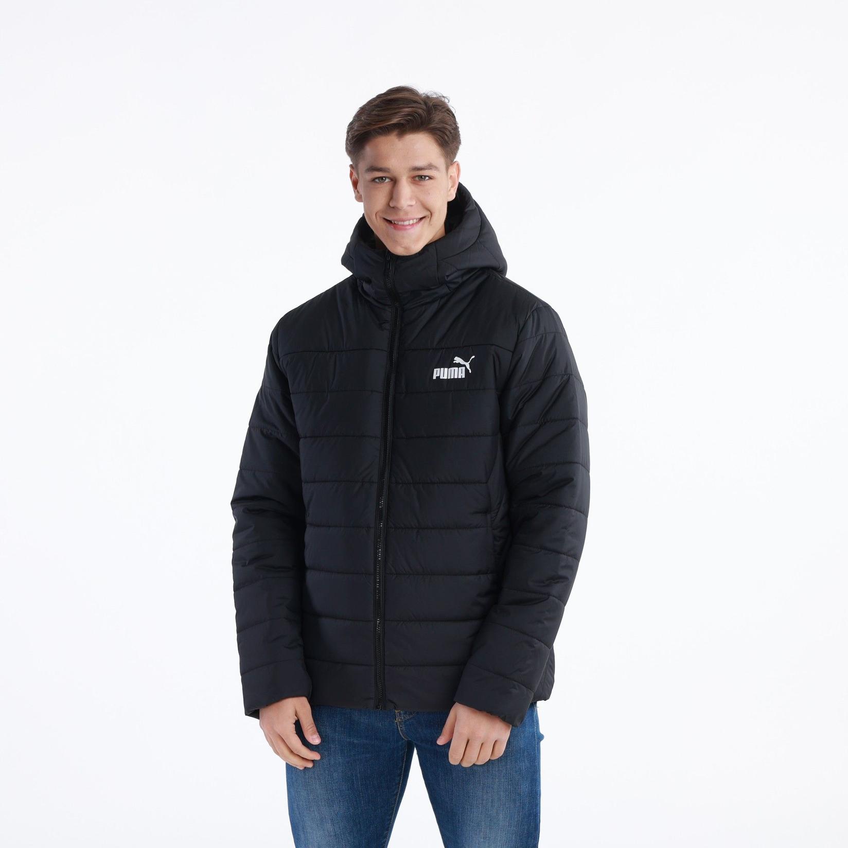 Puma Muška jakna Ess Hooded Padded Jacket M, Crna