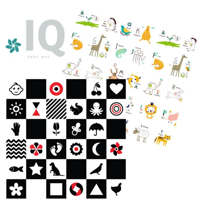 IQ Kontrastna sklopiva podloga s obšivenim ivicama Kontrasti + Nova ABCeda, 150x150x1cm