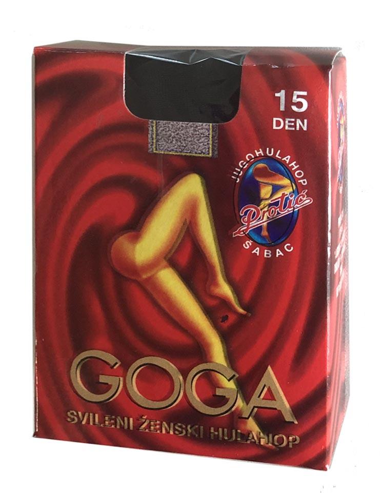 Jugohulahop Ženske hulahopke Goga 15 DEN, Svilene, Crne