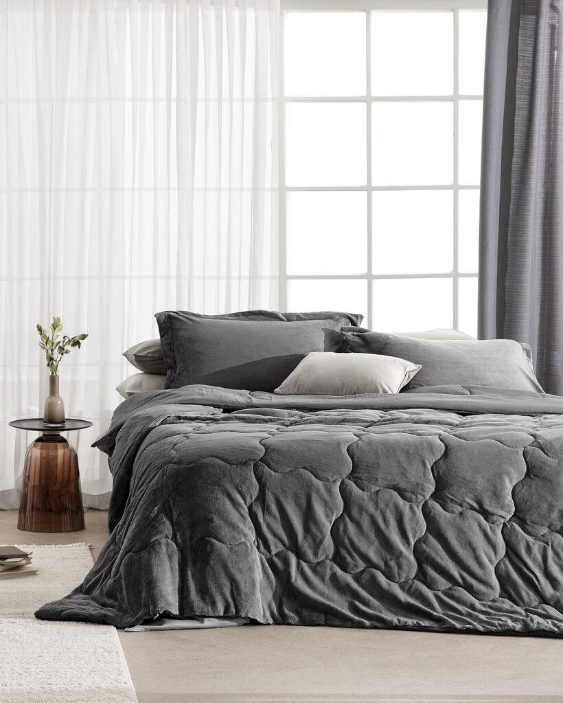 Madame Coco Set posteljina i prekrivač Kaira, 160x220cm, Antracit