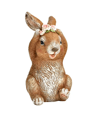 Dekor Dom Uskršnja dekoracija Bunny With Wreath 13cm, 10035517
