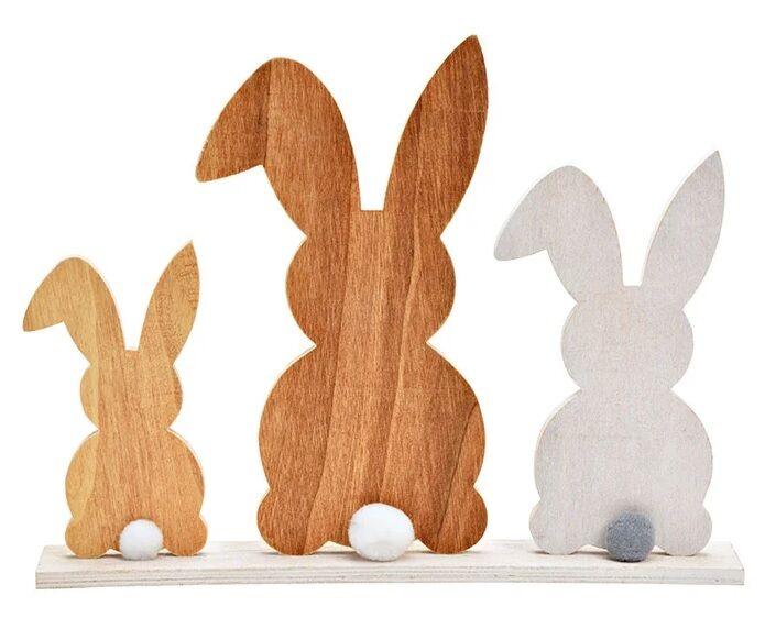Dekor Dom Uskršnja dekoracija Stand Bunnies Wood, Brown, 10034946