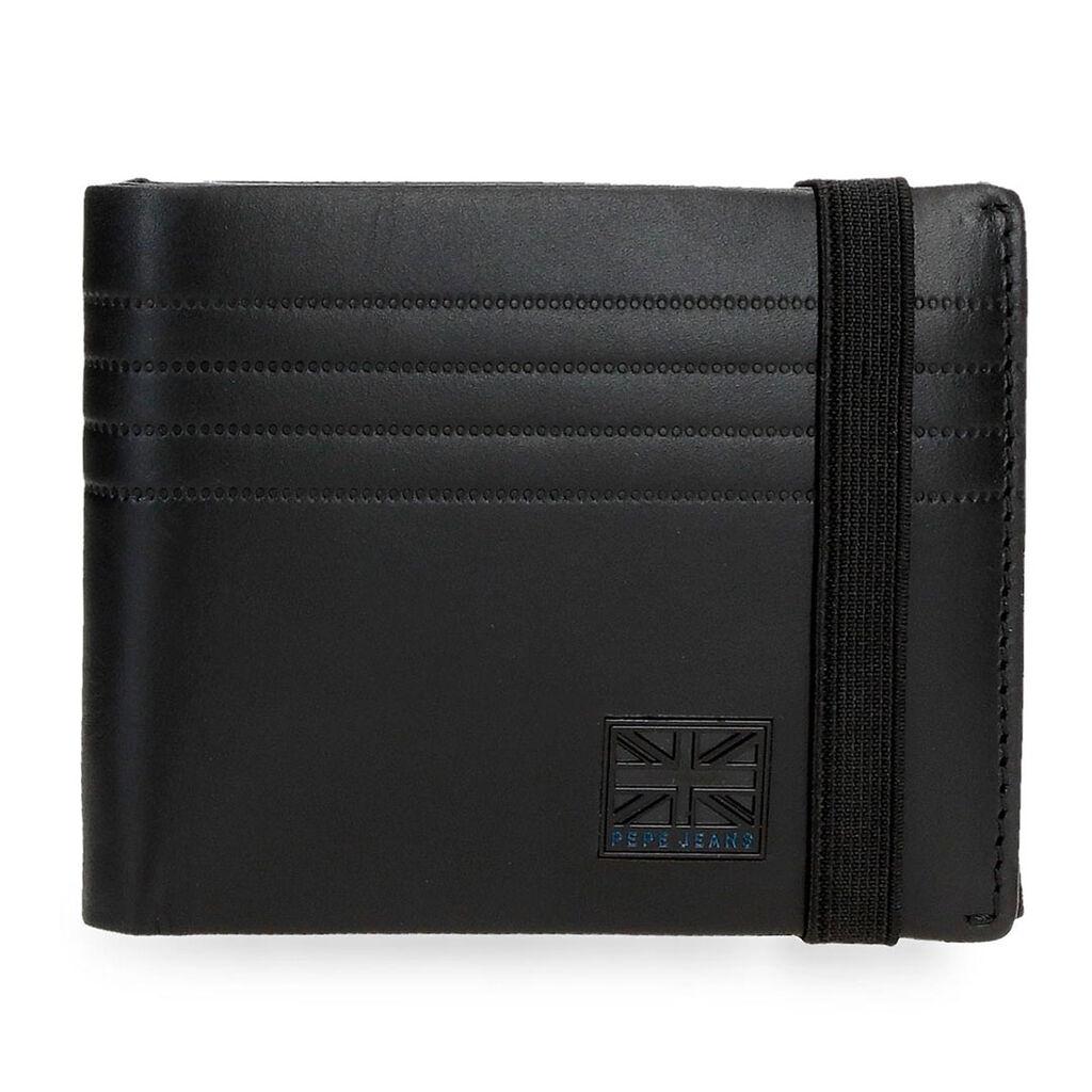 Pepe Džins Muški novčanik RFID Hadson 7333941, 11,5 cm, crni