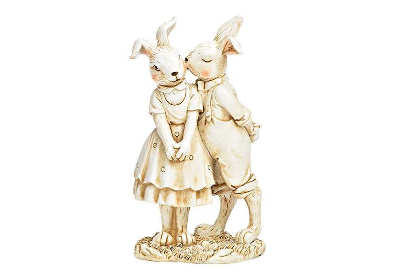 Dekor Dom Uskršnja dekoracija Rabbits Poly White 16cm, 10035397