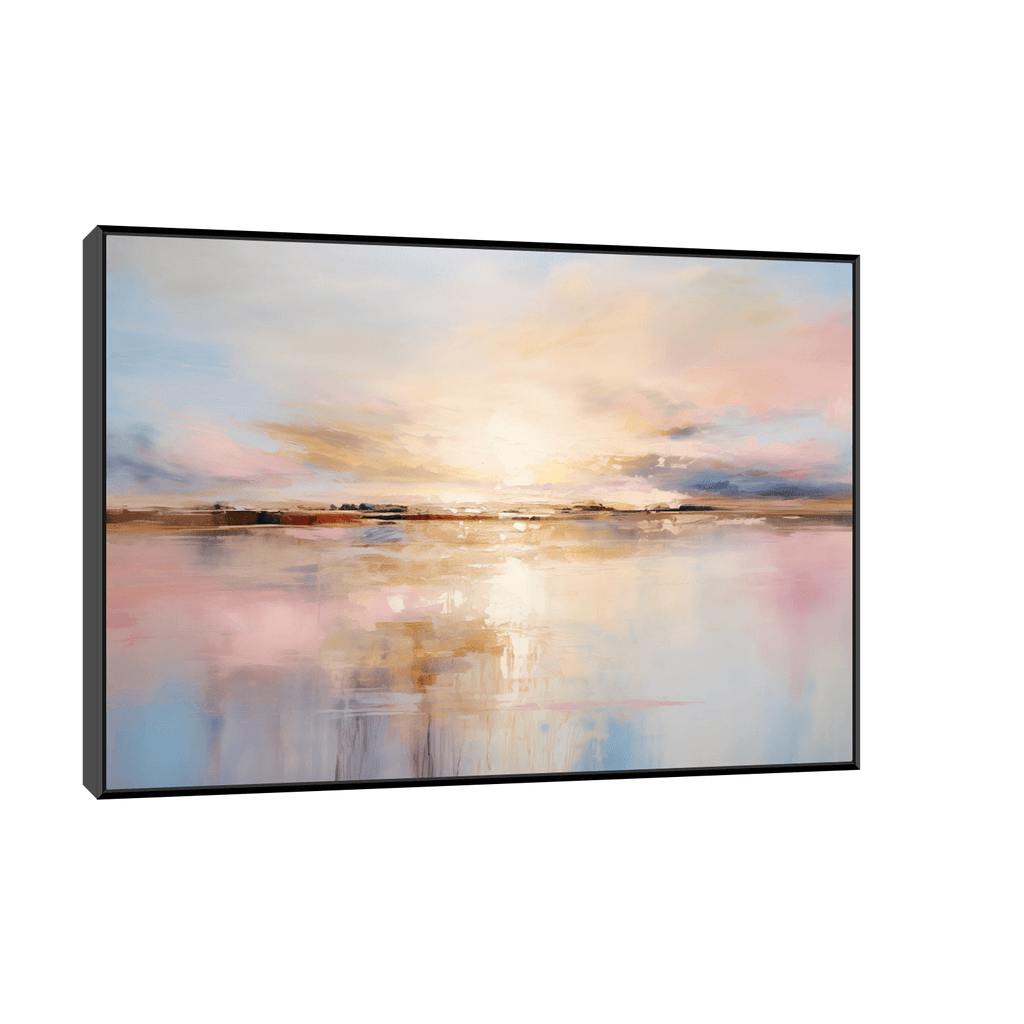 Canvas Slika na platnu Zalazak pored mora 45x30cm, Sa ramom, Crni