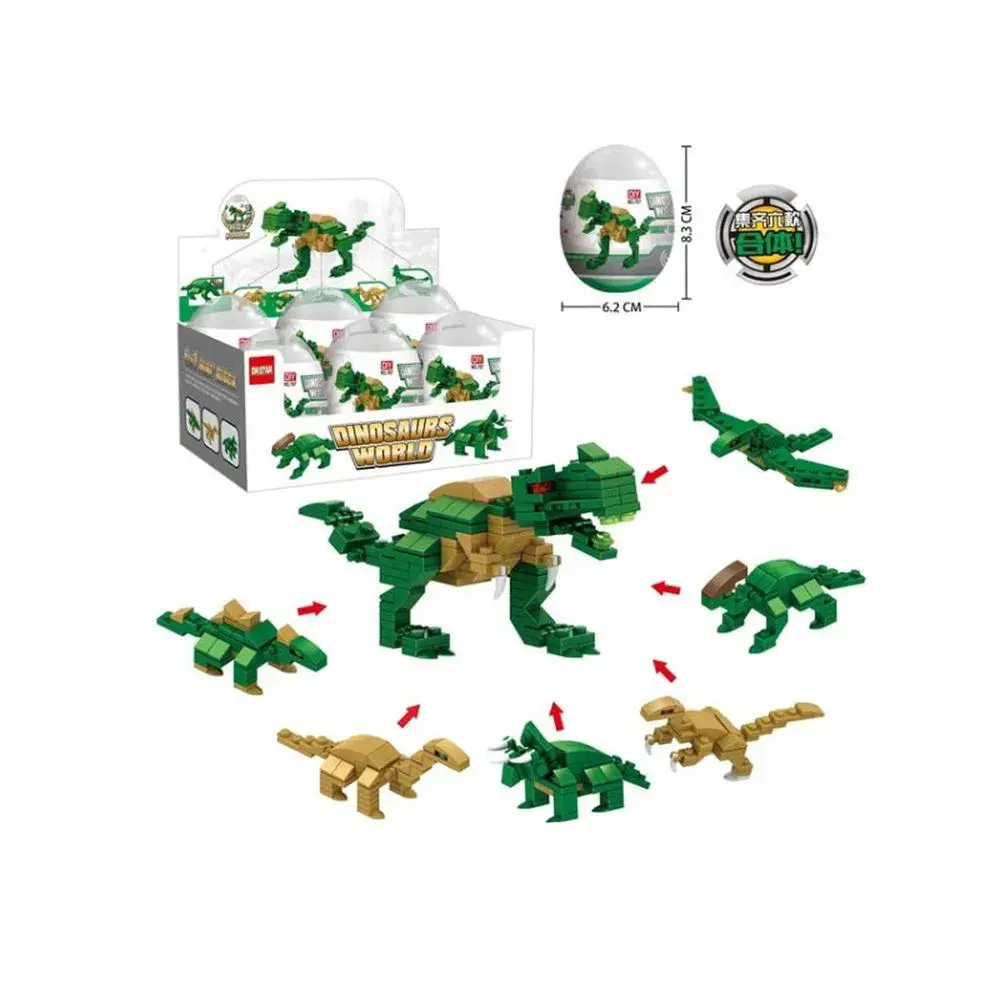 Bambini Kocke za slaganje u jajetu Dinosaurus 7u1, 1 komad