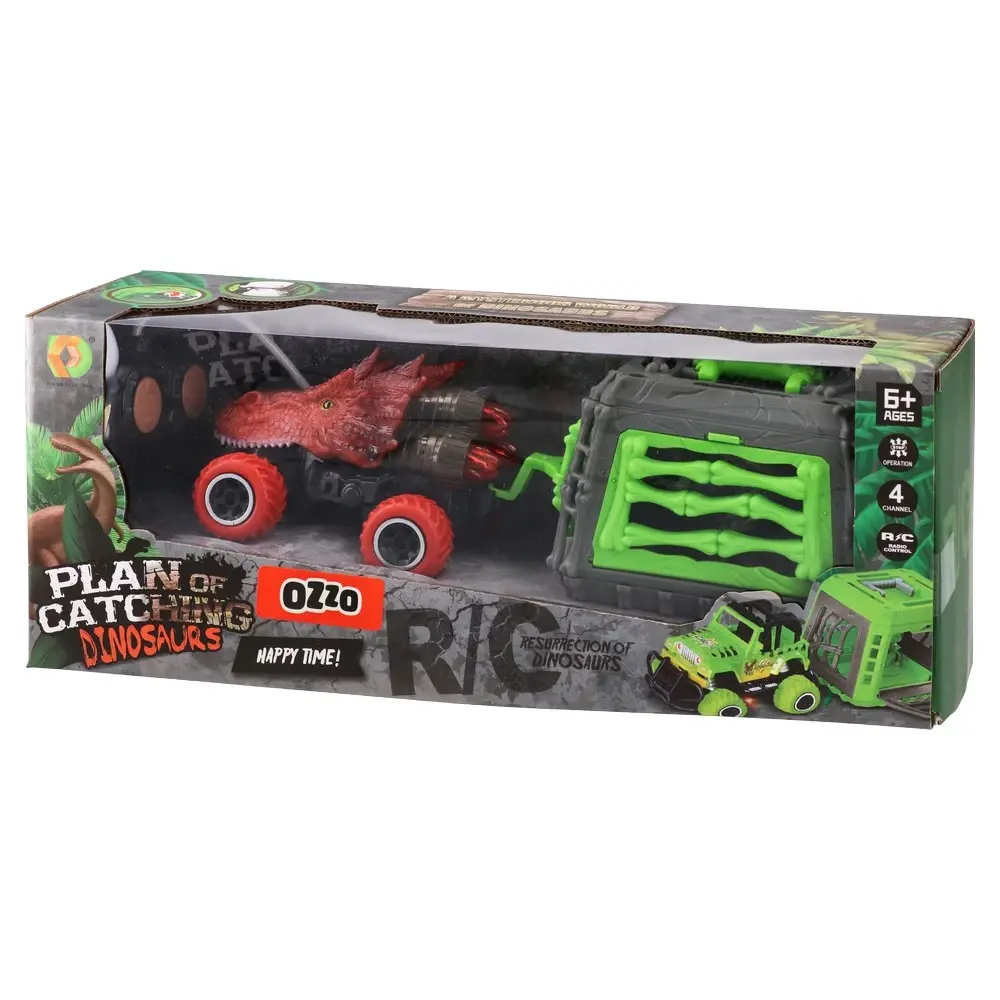 Ozzo PCD Set figura dinosaurus u kavezu sa džipom, 13cm