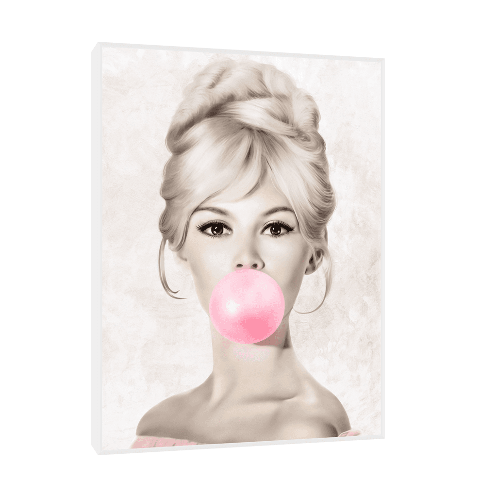 Canvas Slika na platnu Brigitte Bardot, 30x40cm, Sa ramom, Beli