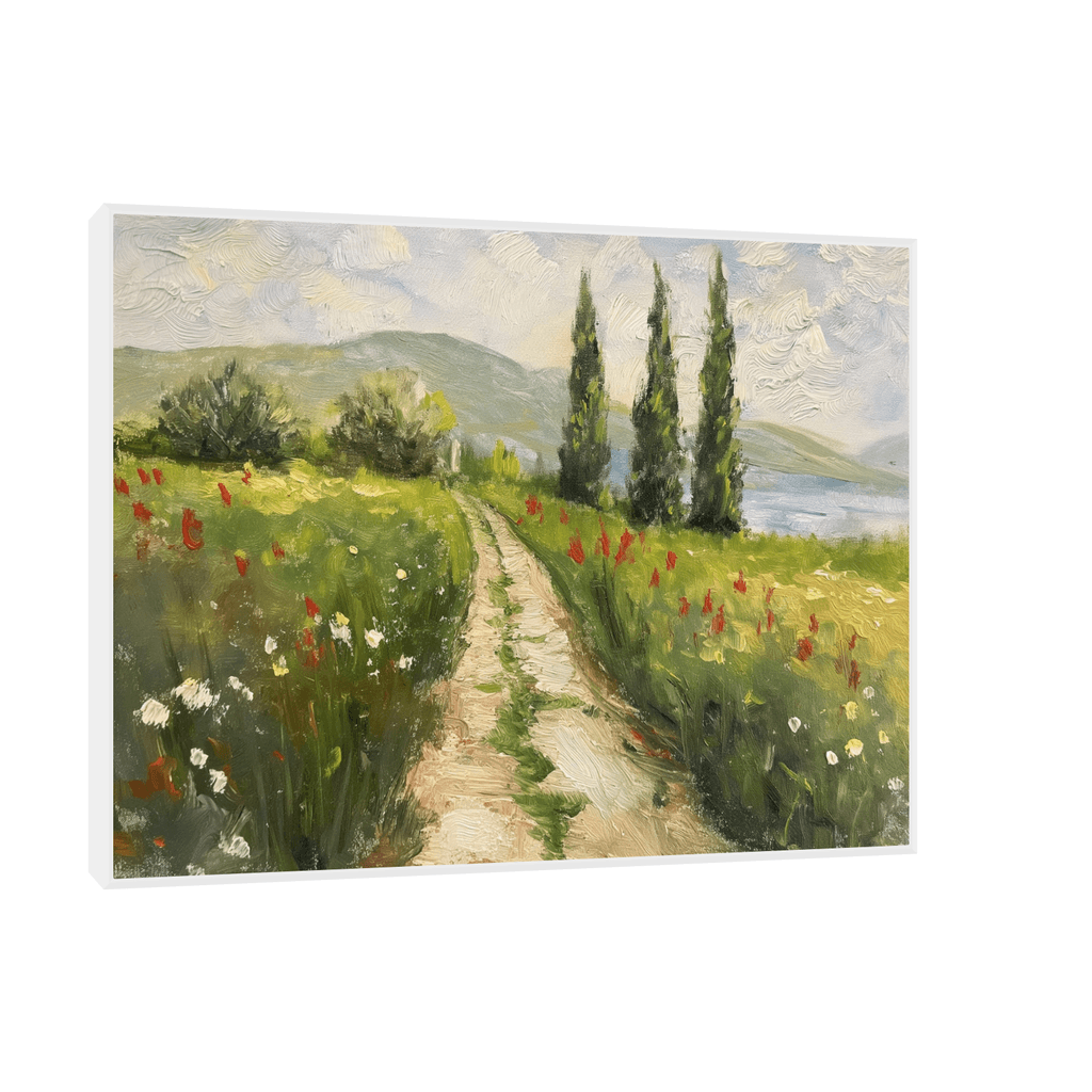 Canvas Slika na platnu Seoski put, Sa ramom, 40 x 30 cm, Beli