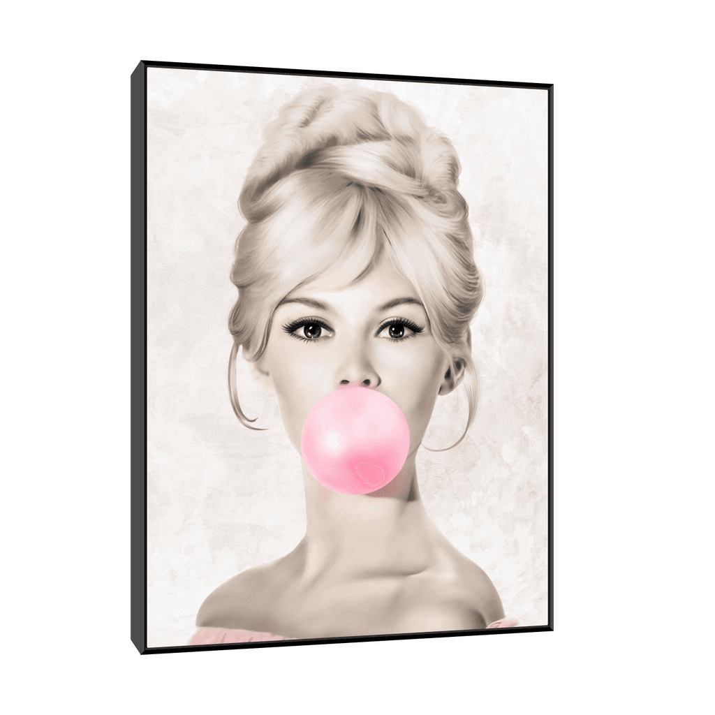 Canvas Slika na platnu Brigitte Bardot, 60x80cm, Sa ramom, Crni