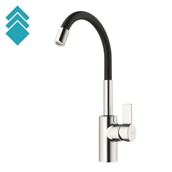 Herz Baterija za sudoperu Elite FLEX 00121B, Hrom-crna boja