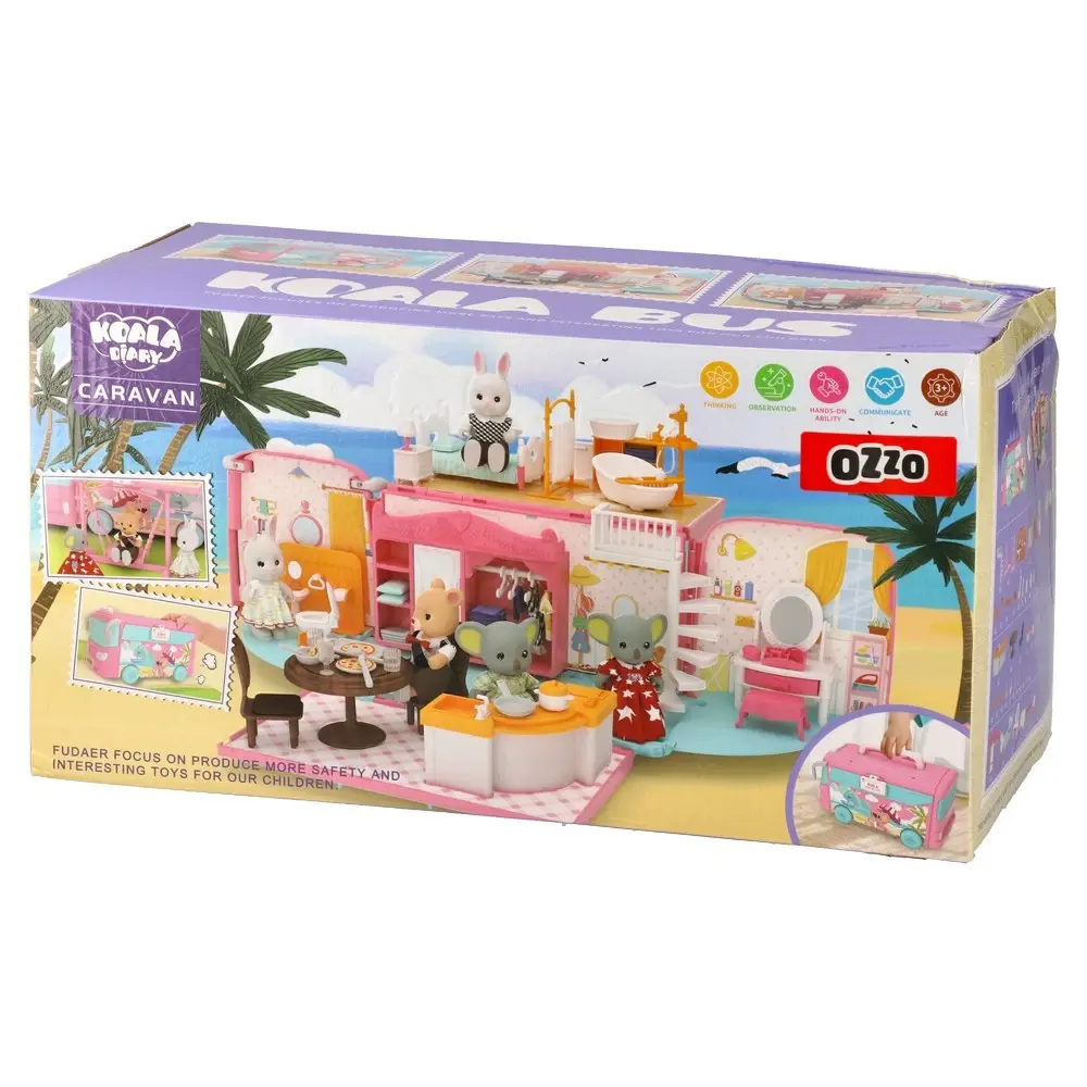 Ozzo Set figura Koala diary autobus, Roze
