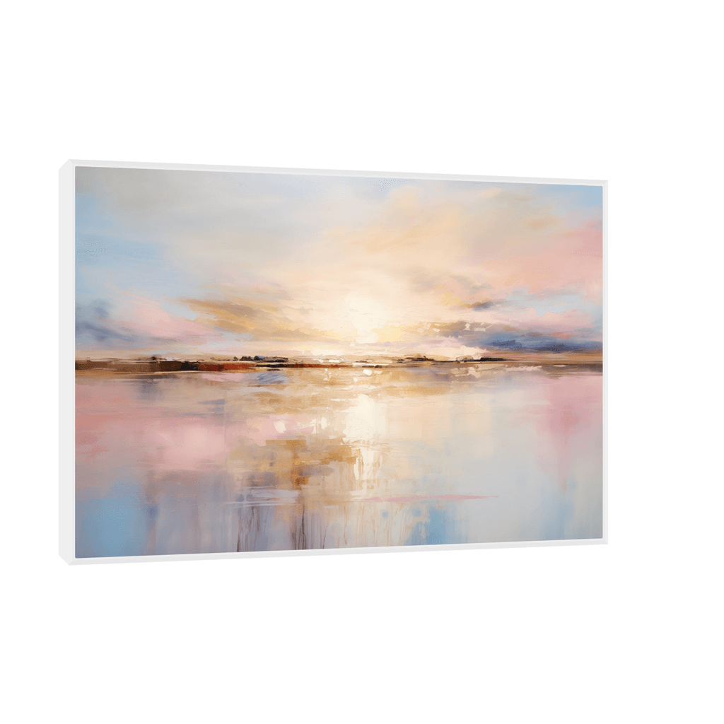 Canvas Slika na platnu Zalazak pored mora 90x60cm, Sa ramom, Beli