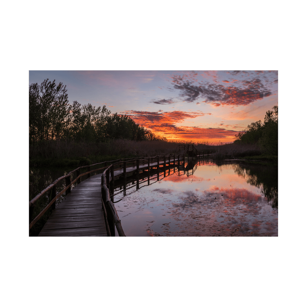 Canvas Slika na platnu Zalazak sunca i most, 150x100cm