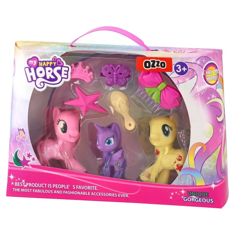 Ozzo Fun horse Set figura Poni sa šnalicama, 3 komada