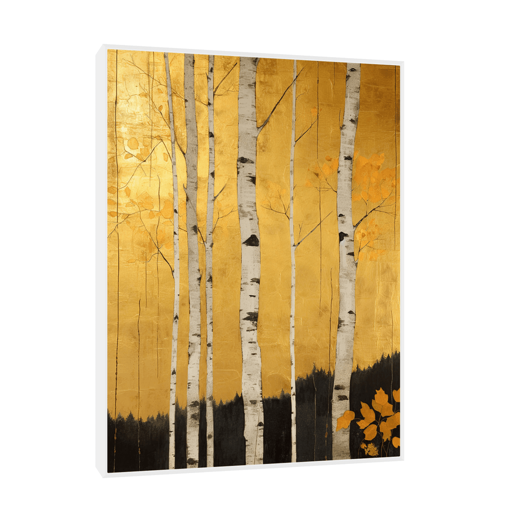 Canvas Slika na platnu Zlatna šuma, 90x120cm, Sa ramom, Beli