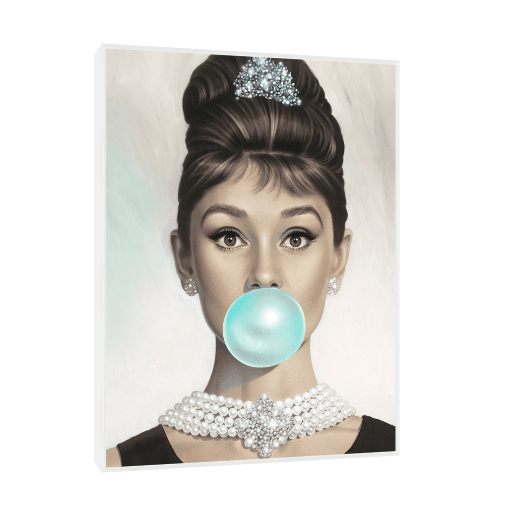 Canvas Slika na platnu Audrey Hepburn, 75x100cm, Sa ramom, Beli