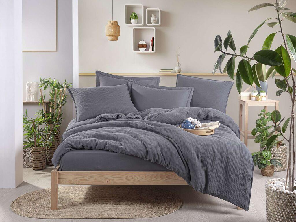 L'essentiel Maison Set posteljina Muslin, Tamnosivi