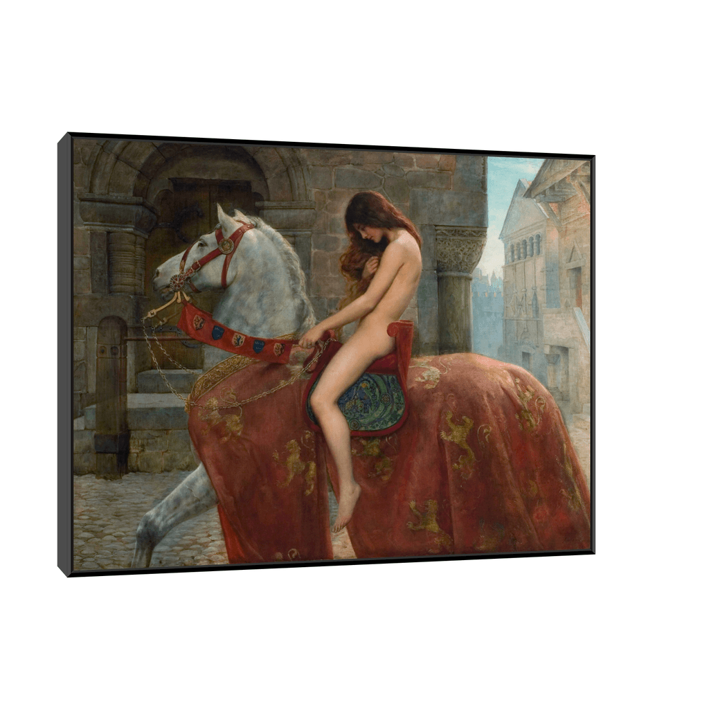 Canvas Slika na platnu Lady Godiva, John Collier, 40x30cm, Sa ramom, Crni
