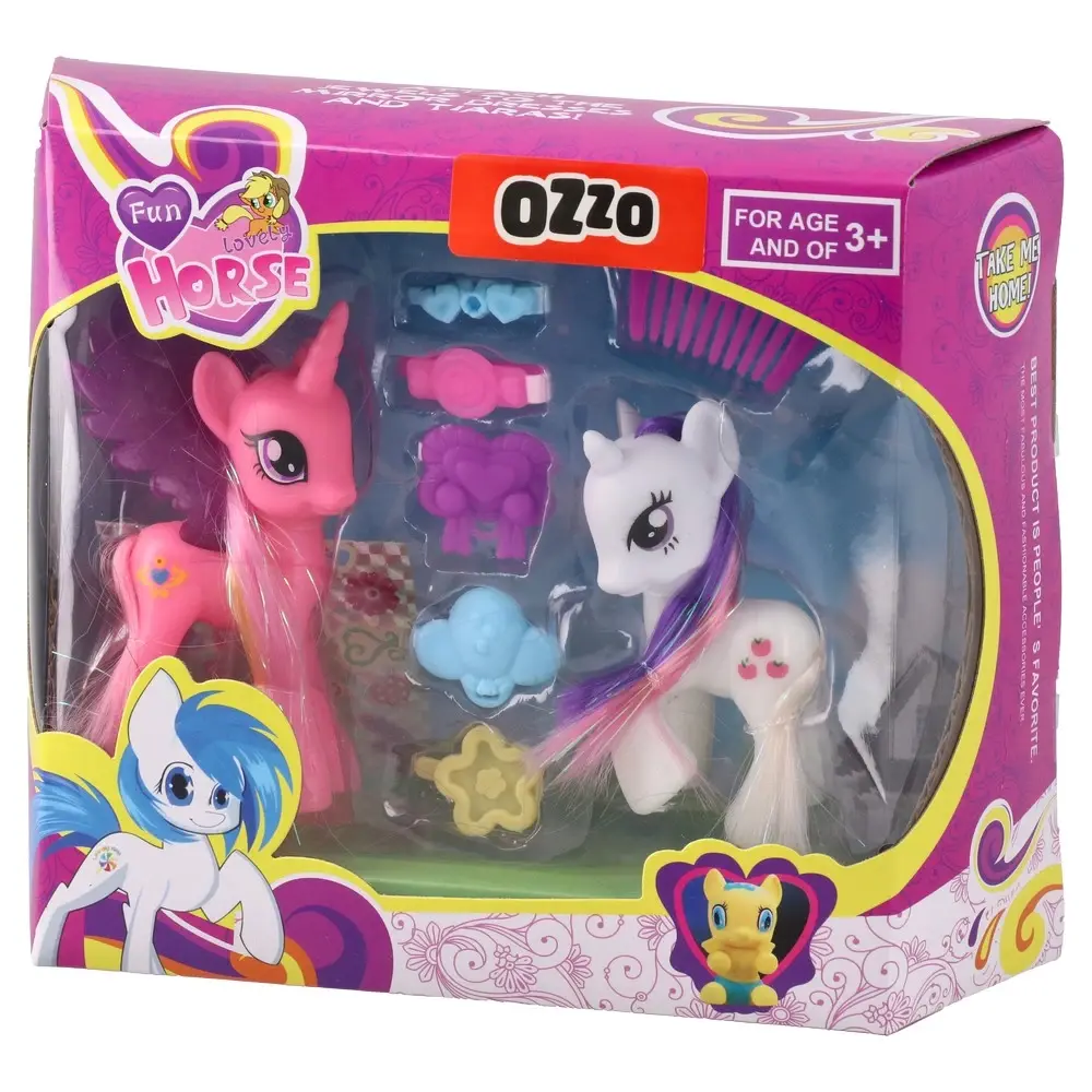 Ozzo Fun horse Set figura dva ponija, set sa šnalicama