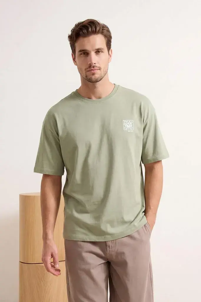 Trendyol Muška majica Tmnss26Ts00024, Kaki