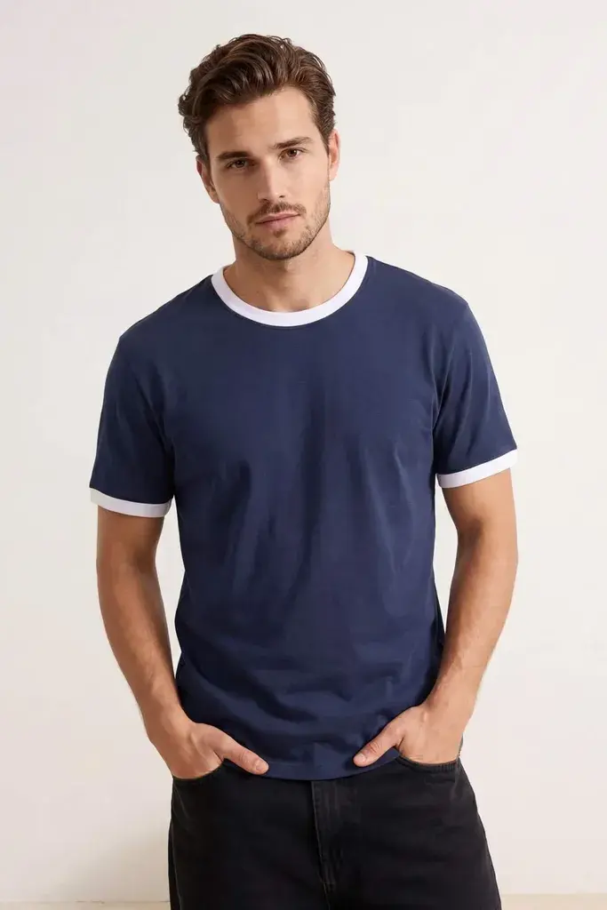Trendyol Muška majica Tmnss26Ts00009, Tamnoplava