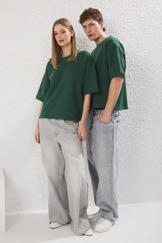 Trendyol Muška majica Tmnss25Ts00080, Zelena