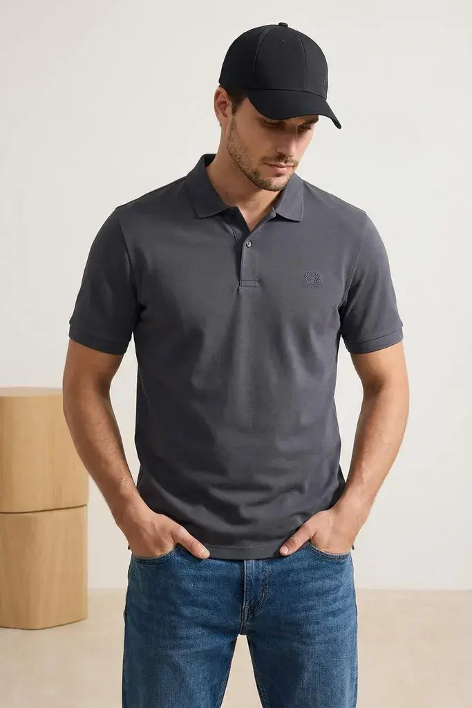 Trendyol Muška majica Tmnss26Po00016, Siva