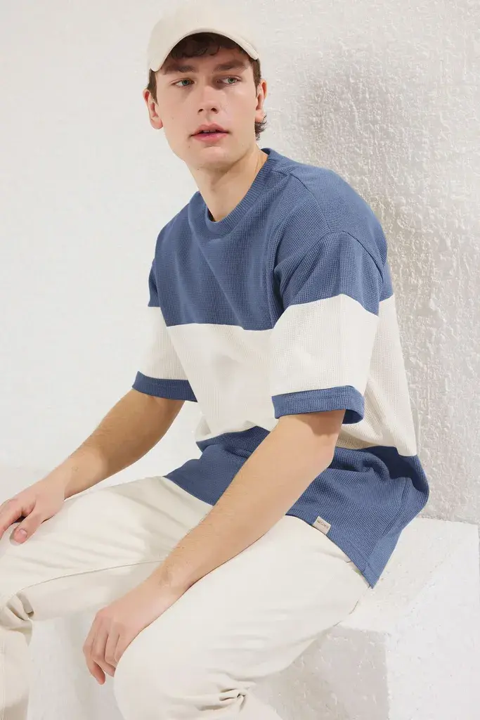 Trendyol Muška majica Tmnss25Ts00065, Plava