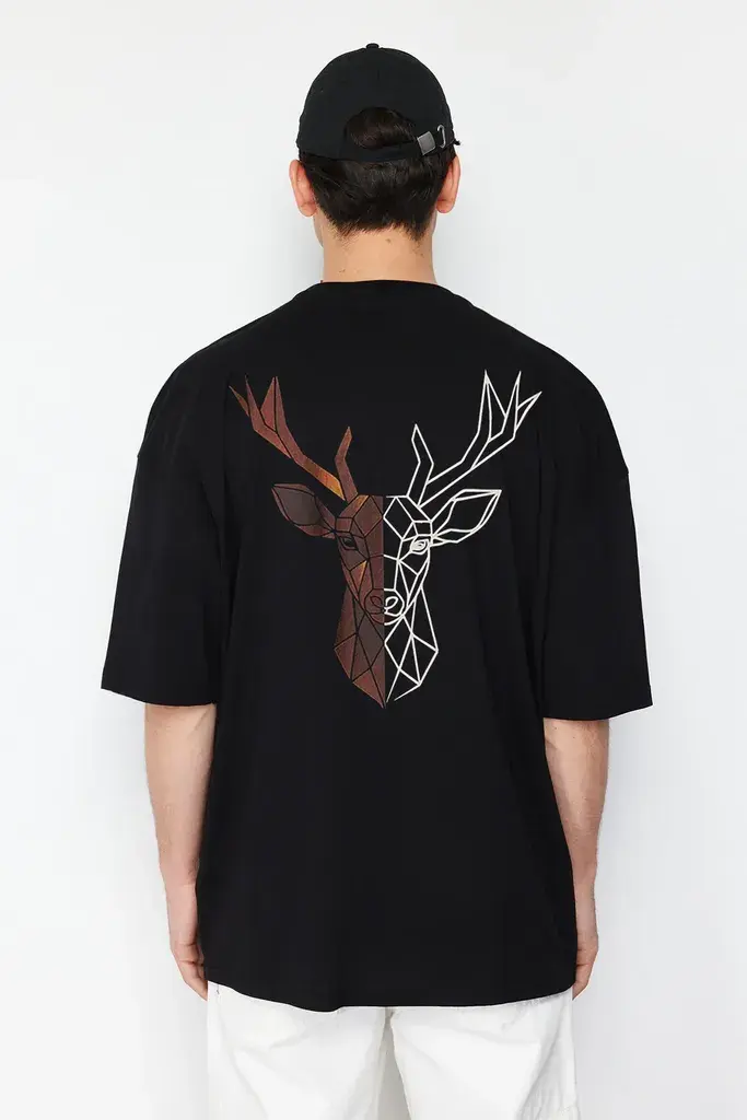 Trendyol Muška majica Tmnss25Ts00117, Crna