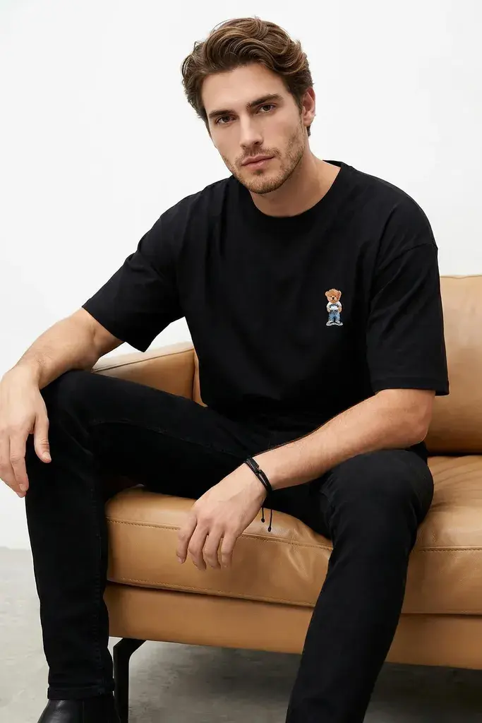 Trendyol Muška majica Tmnss25Ts00161, Crna