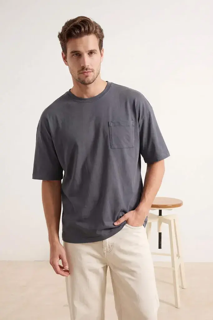 Trendyol Muška majica Tmnss26Ts00016, Antracit