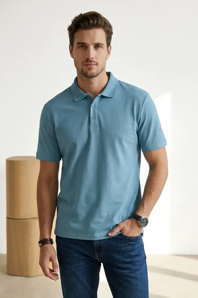 Trendyol Muška majica Tmnss26Po00016, Plava