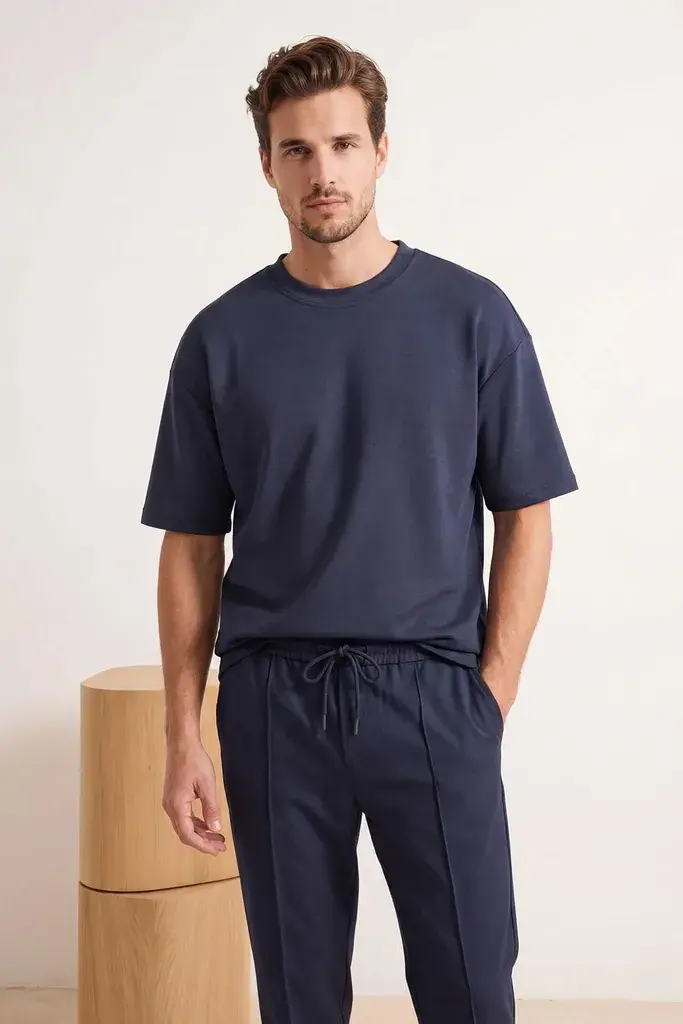 Trendyol Muška majica Tmnss26Ts00003, Plava