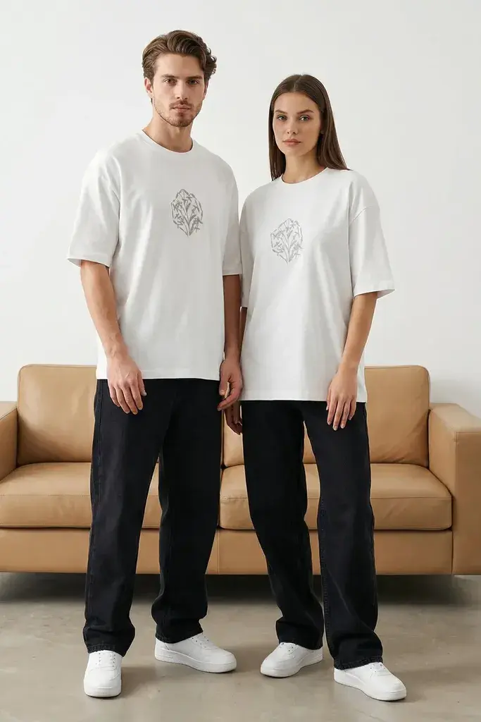 Trendyol Muška majica Tmnss25Ts00098, Krem