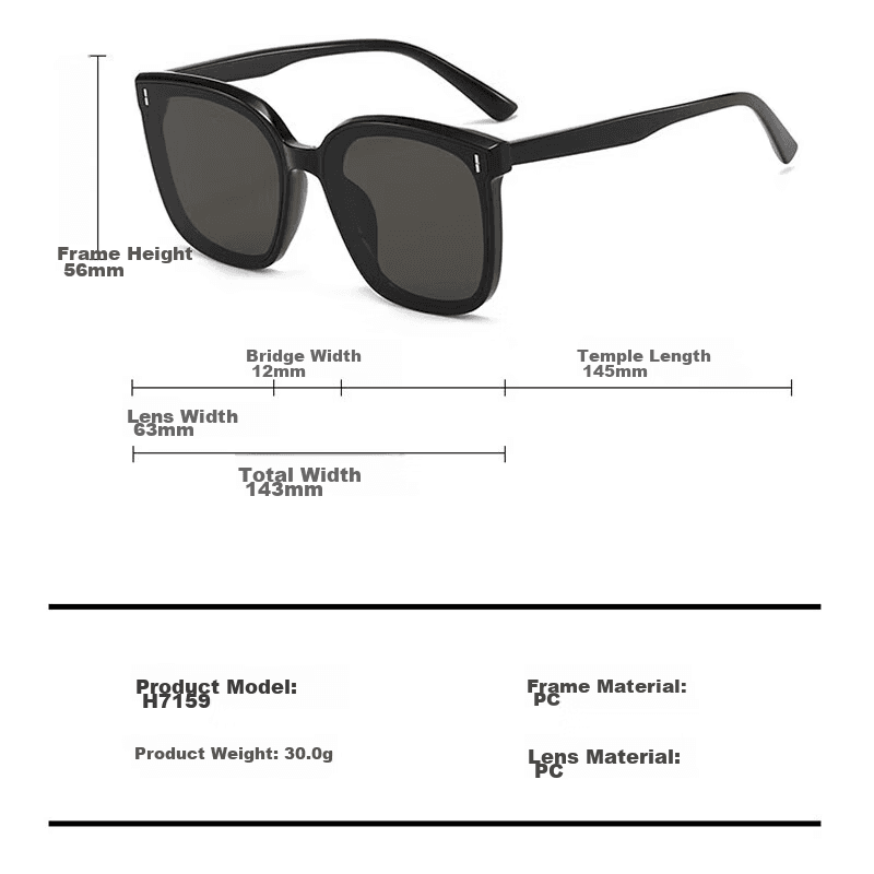 Baixiaoshe  Unisex naočare za sunce, Crne