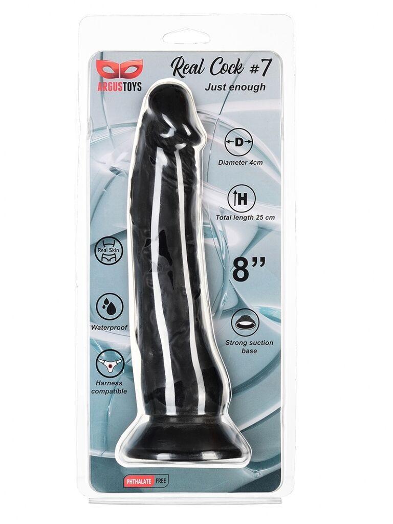 Dildo Real 7, 25cm, Crni