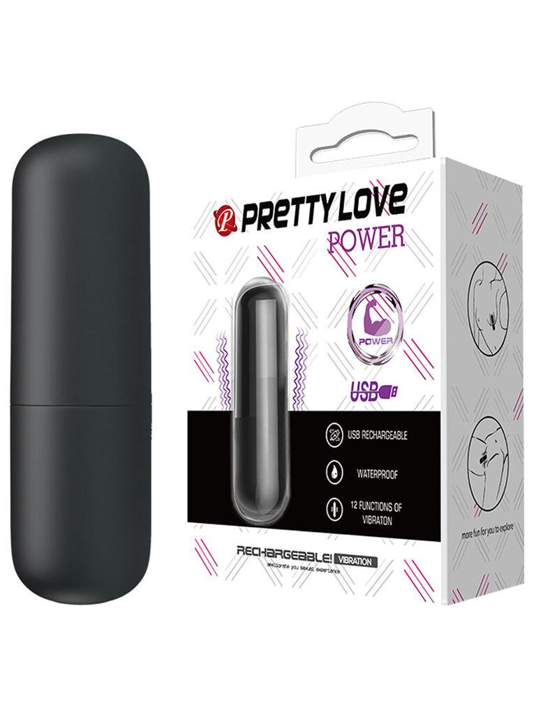 Stimulator klitorisa Pretty Love Power, 6cm, Crni
