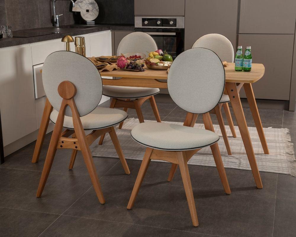Hanah Home Trpezarijski set Touch (4S), Hrast-bež