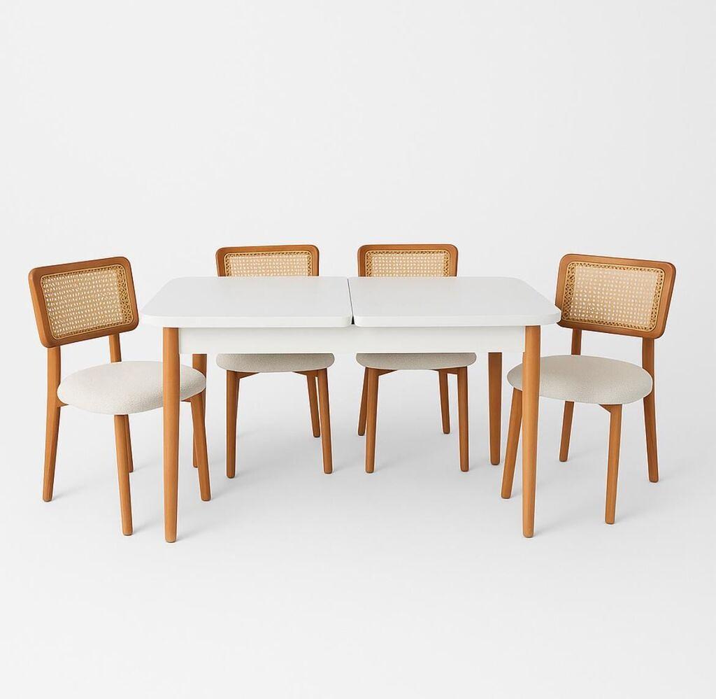 Hanah Home Trpezarijski set Natura, Braon-beli