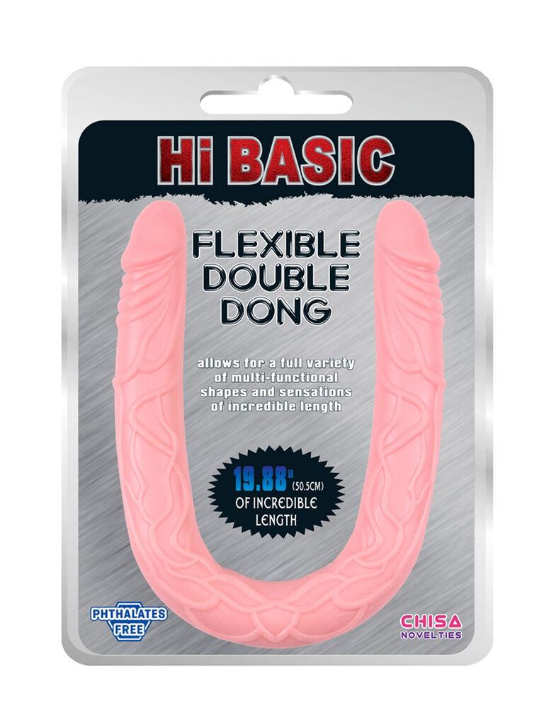 Dildo Jelly Flexible Double Dong, 51cm, Boja kože