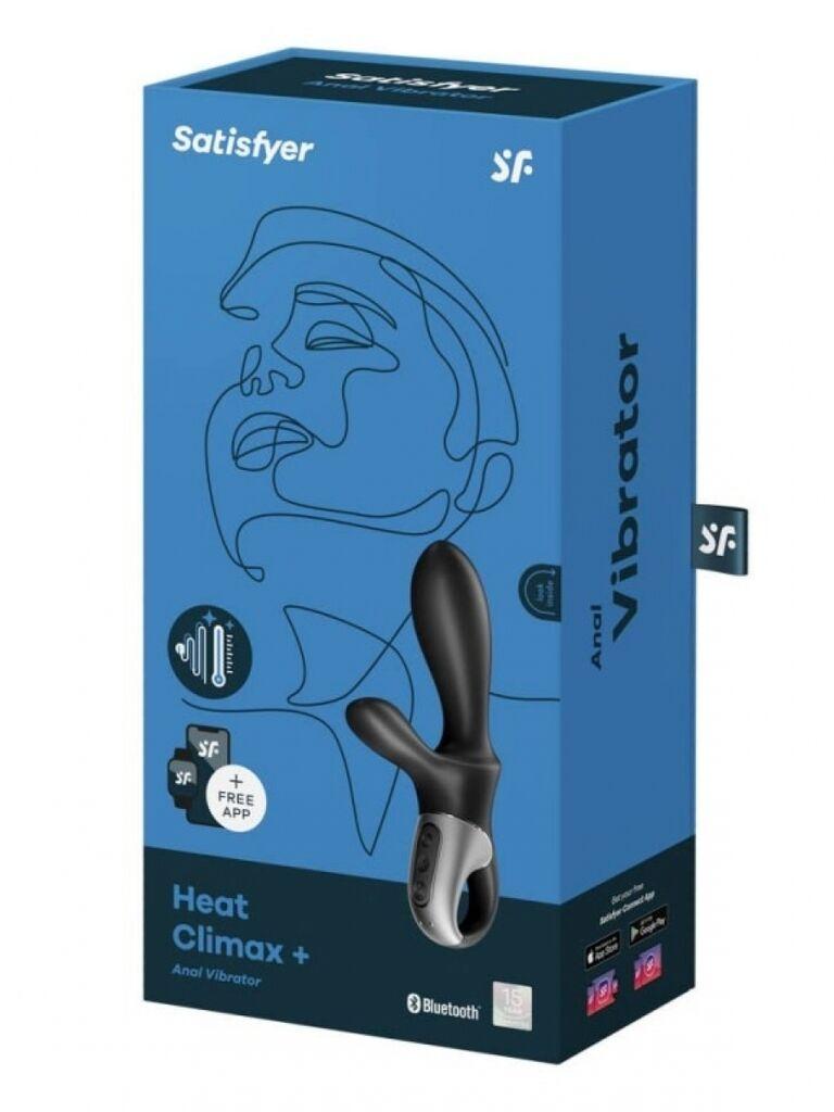 Vibrator Heat Climax+, 20.5cm, Crni